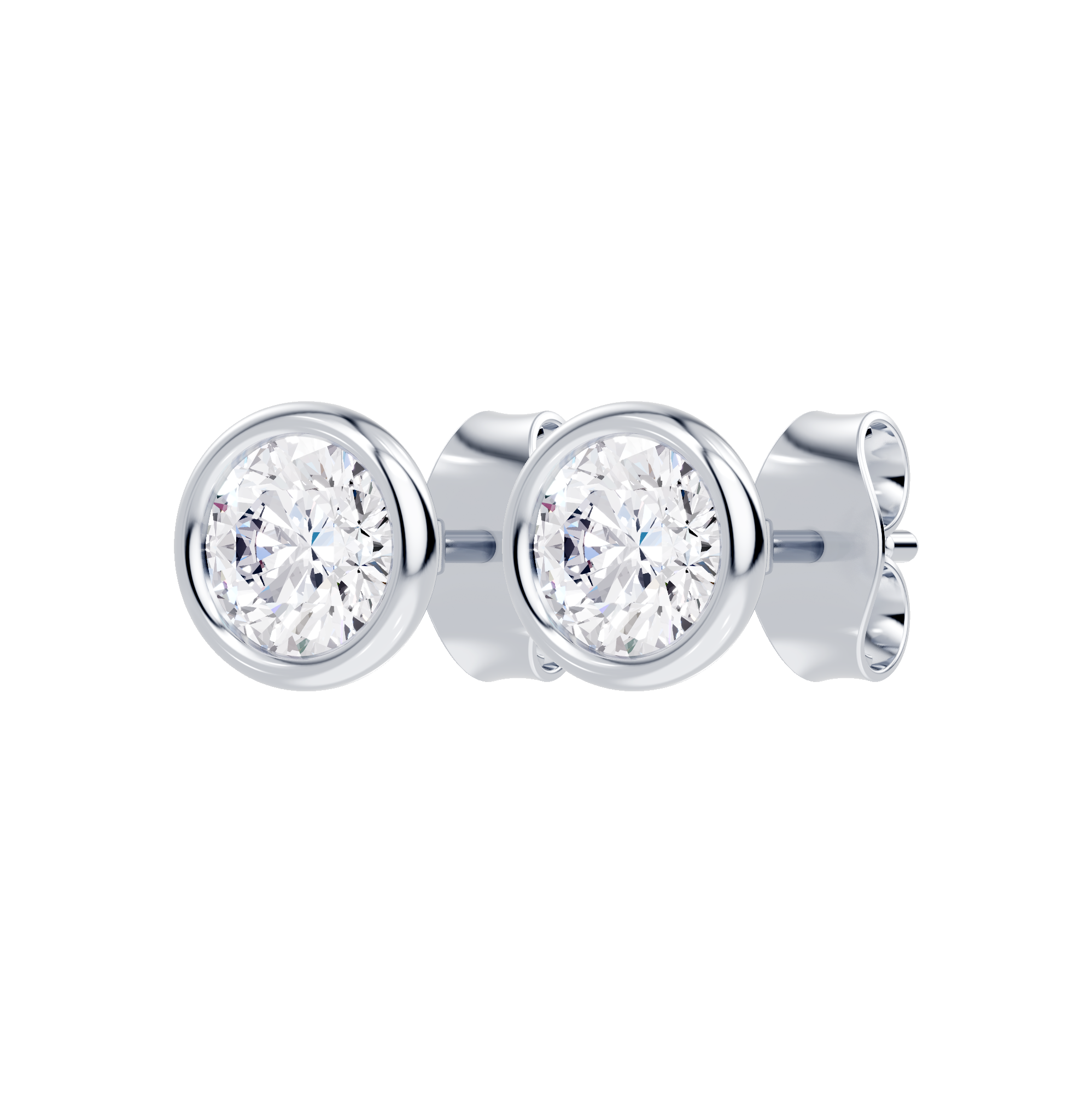 14K White Gold Modern Bezel-Set Lab Diamond Stud Earrings (1.00ct. tw.)